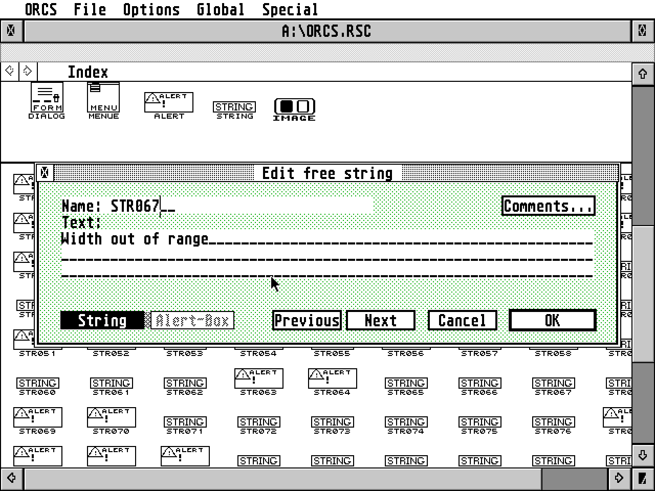 ORCS - Otto's Resource Construction Set atari screenshot